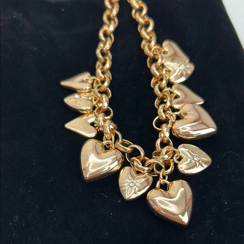 Persimmon Gold Heart Charm Necklace with rhinestones NWT! - Picture 9 of 10